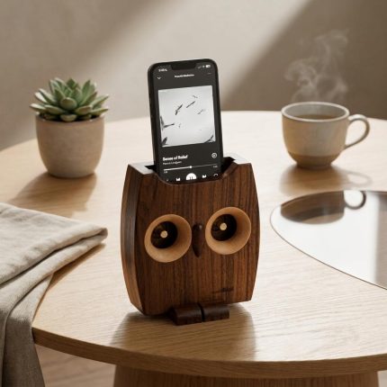 Handcrafted Acoustic Owl Amplifying Speaker