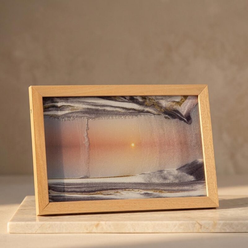 Handcrafted Austrian Sunset Scene Sand Art