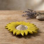 Handcrafted Ceramic Yellow Sunflower Butterfly Feeder 4