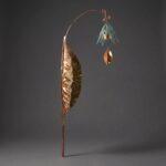Handcrafted Copper Bellflower Chime Garden Stake 1