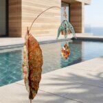 Handcrafted Copper Bellflower Chime Garden Stake