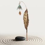 Handcrafted Copper Bellflower Chime Garden Stake 3