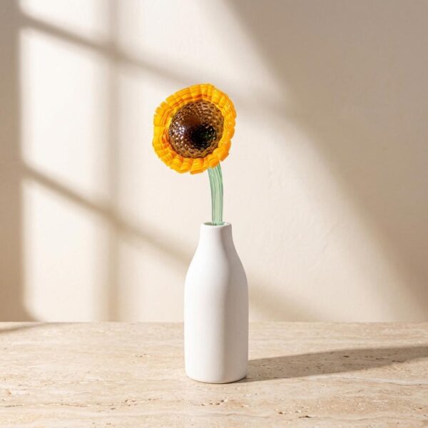 Handcrafted Glass Perennial Joy Sunflower Sculpture
