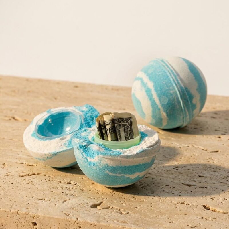 Handcrafted Melting Snowball Mystery Cash Bath Bomb