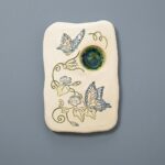 Handcrafted Stoneware Morning Glory Butterfly Puddler 2