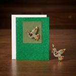Handmade Christmas Dove Keepsake Pin Greeting Card