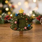 Handmade Christmas Tree Felt Frame Ornament 1