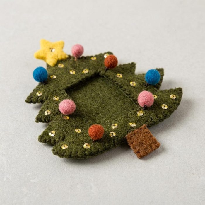 Handmade Christmas Tree Felt Frame Ornament 2