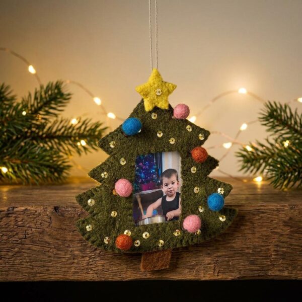 Handmade Christmas Tree Felt Frame Ornament