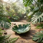 Handmade Monstera Leaf Spoon Rest - Glazed Stoneware (2)