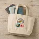Heavy Canvas Bookworm Embroidered Badge Tote 1