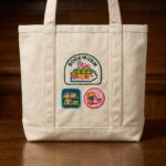 Heavy Canvas Bookworm Embroidered Badge Tote 4