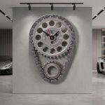 Industrial Auto Timing Chain And Gears Wall Clock