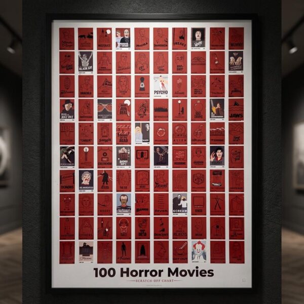 Interactive 100 Horror Movies Scratch Off Chart