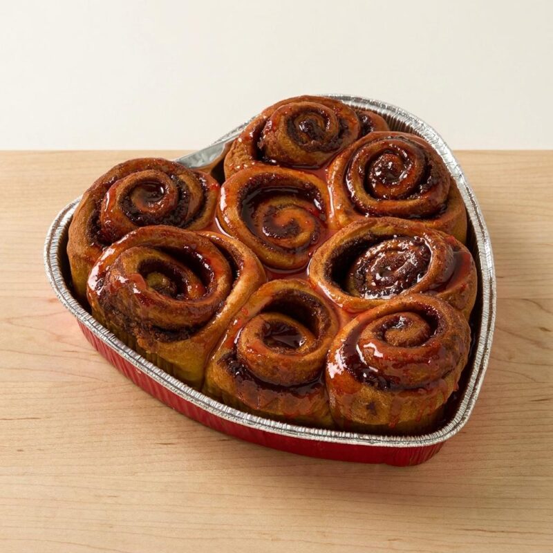 Jumbo Heart-shaped Cherry Chip Cinnamon Rolls