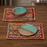 Jute & Repurposed Sari Woven Placemats - Set Of 2 3