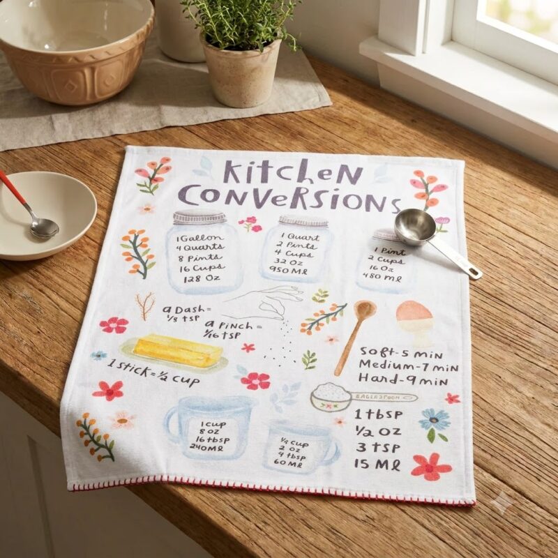 Kitchen Conversions Dish Towel With Absorbent Terrycloth Backing (1)