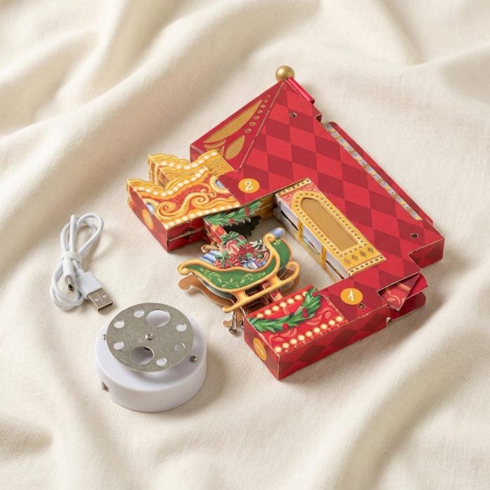 Magical Illuminated Musical Holiday Carousel Pop-up Card 1