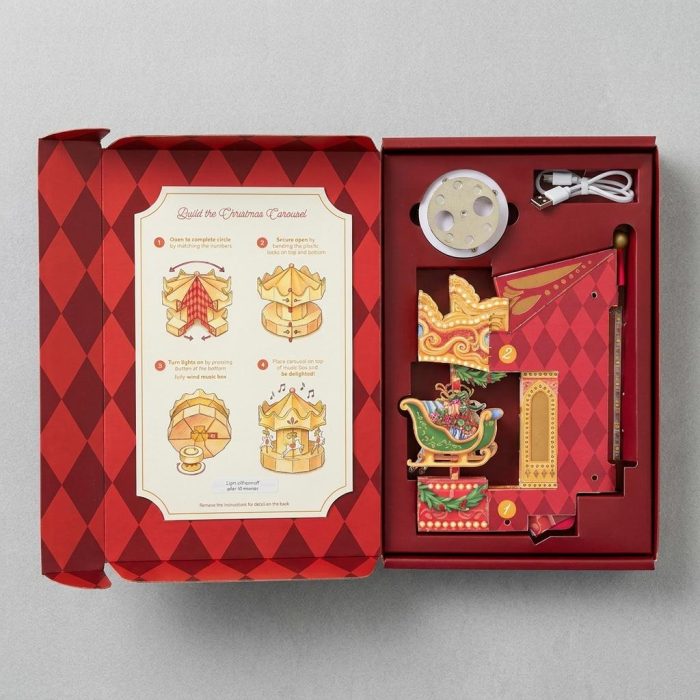 Magical Illuminated Musical Holiday Carousel Pop-up Card 2