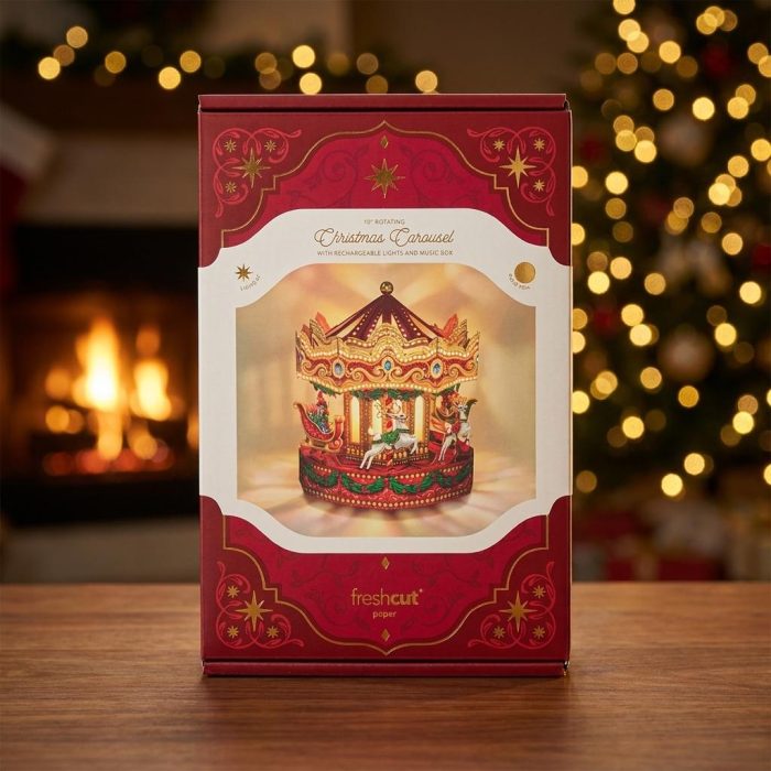 Magical Illuminated Musical Holiday Carousel Pop-up Card 3
