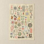 Mahjong Tea Towel - Vibrant Tile Print