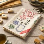 Mahjong Tea Towel - Vibrant Tile Print 2