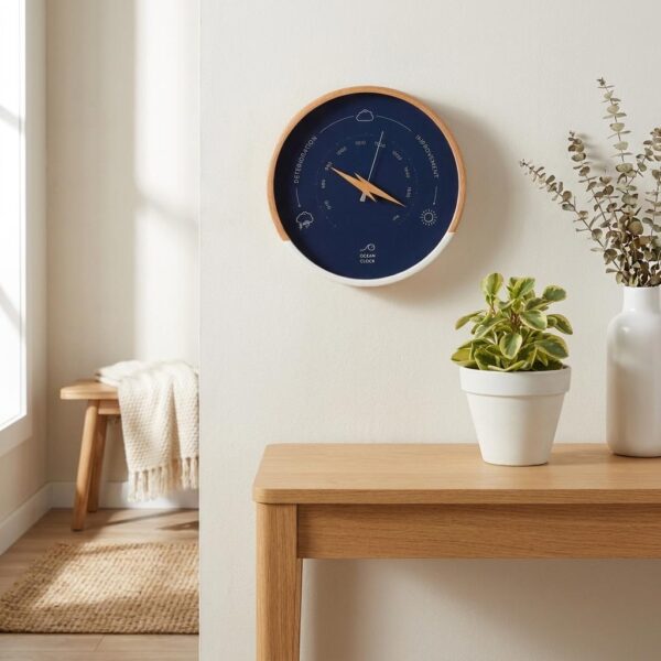 Nautical Weather Changing Barometer Clock
