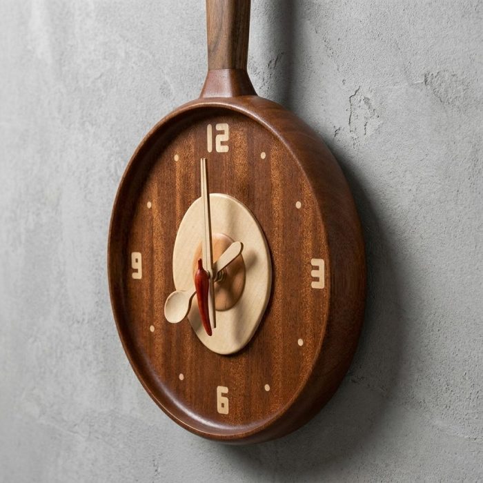 Playful Sunny Side Up Wood Wall Clock 1