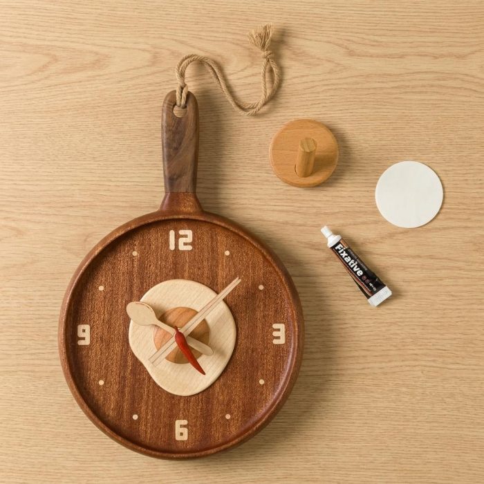 Playful Sunny Side Up Wood Wall Clock 3