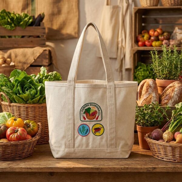 Premium Garden Guardian Embroidered Badge Tote