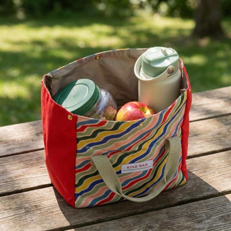 Rainbow Waves Lunch Bag - Water-resistant Recycled Fabric 1