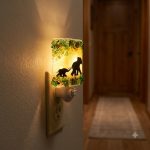 Recycled Glass Elephants Night Light