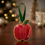 Red Apple Beaded Ornament