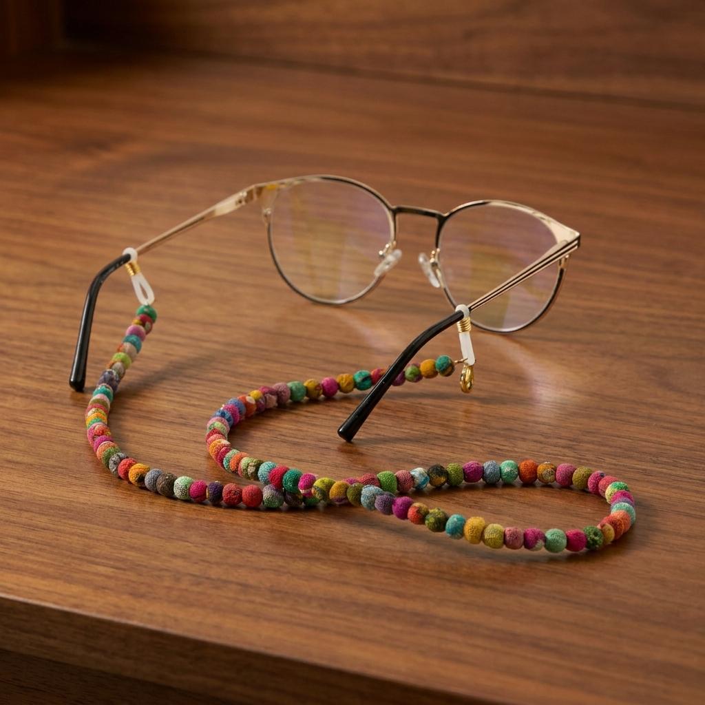 Repurposed Sari Eyeglasses Chain Necklace Repurposed Sari Eyeglasses Chain Necklace