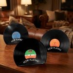 Retro Upcycled Vinyl Album Cover Display 2