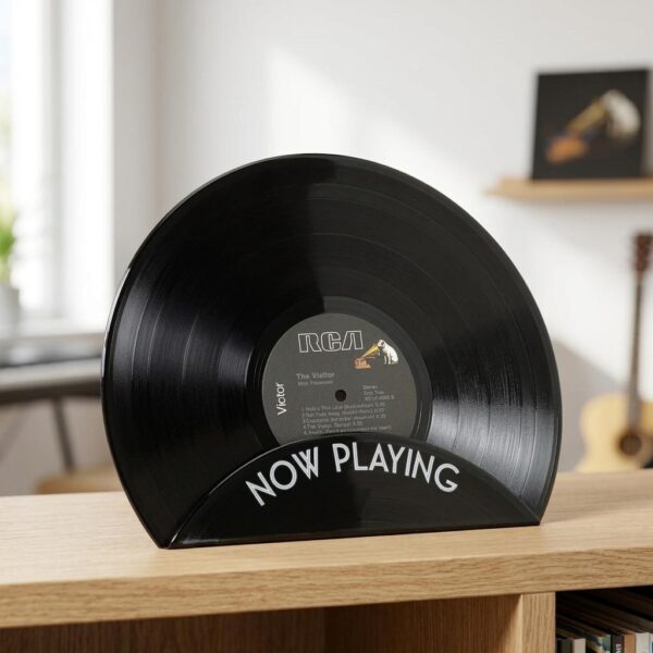 Retro Upcycled Vinyl Album Cover Display