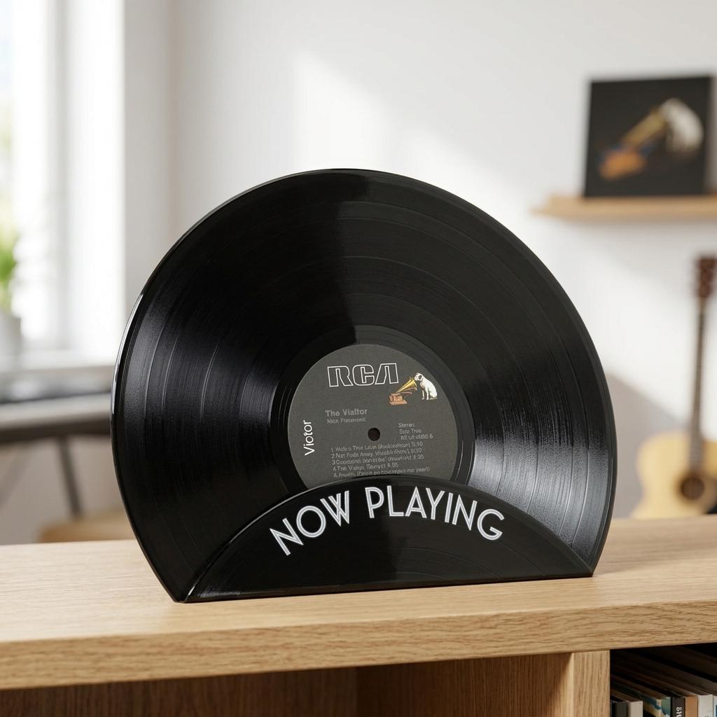 Retro Upcycled Vinyl Album Cover Display Retro Upcycled Vinyl Album Cover Display