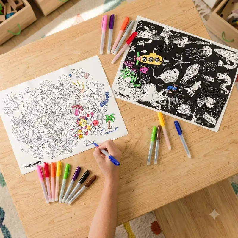 Reusable On-the-go Coloring Mat