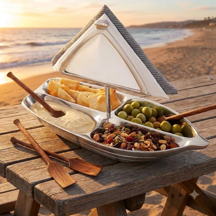 Rowboat Serving Bowl With Napkin Holder