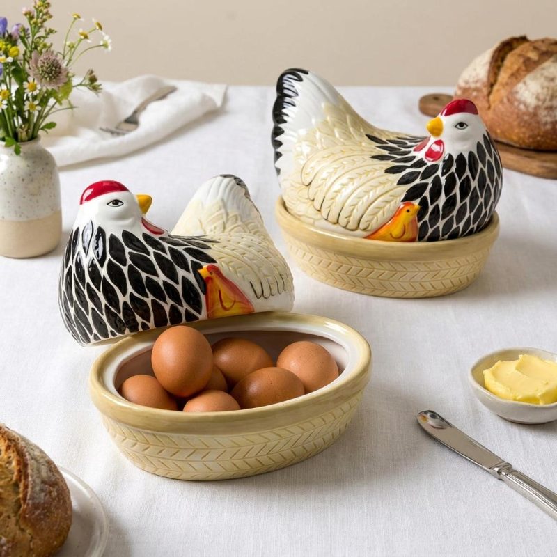 Rustic Mother Hen Ceramic Storage Jar