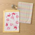 Shrimp Cocktails Tea Towel Set - 100% Cotton & Hand-printed 1