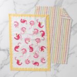 Shrimp Cocktails Tea Towel Set - 100% Cotton & Hand-printed 2