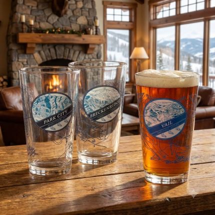 Ski Resort Map Glass