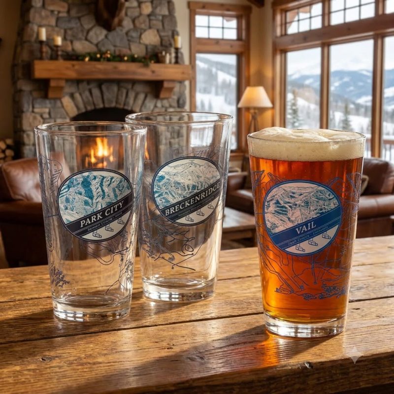 Ski Resort Map Glass