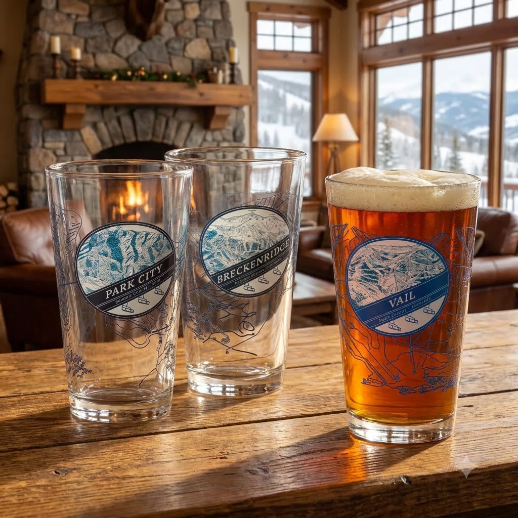 Ski Resort Map Glass Ski Resort Map Glass