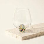 Spinning Marble Glasses - Set Of 2 With Rotating Base 2