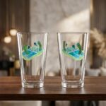 Sporty Pickles Playing Pickleball Pint Glass Set