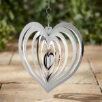 Stainless Steel Mirror Heart Wind Spinner 1