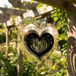 Stainless Steel Mirror Heart Wind Spinner 2
