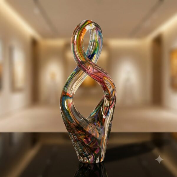 Stunning Rainbow Glass Infinity Sculpture (1)